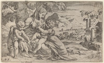 Madonna and Child with John the Baptist by Orazio Farinati after Paolo Farinati