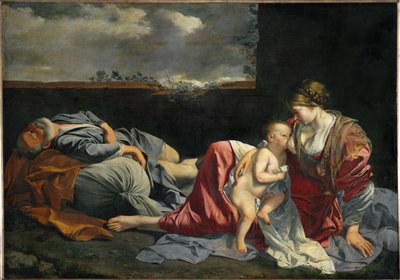 Rest of the Holy Family during the Flight into Egypt by Orazio Gentileschi