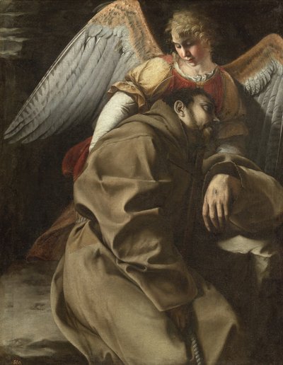 Saint Francis supported by an angel by Orazio Gentileschi