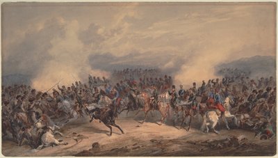 Hussars and Chasseurs at the Battle of Chernaya River on August 16, 1855 by Orlando Norie