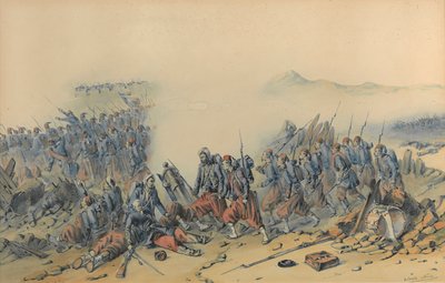Zouaves with Bayonets (Crimea) by Orlando Norie