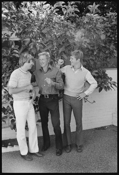 Beau Bridges, Jeff Bridges and Lloyd Bridges in their backyard at home by Orlando Suero