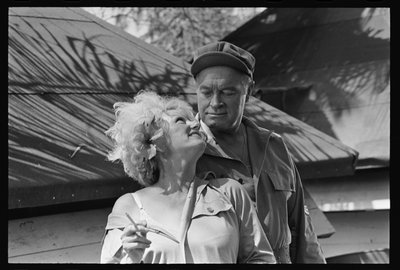 Bob Hope and Phyllis Diller on the set of 