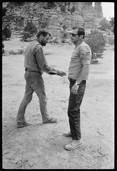 Burt Lancaster with Sydney Pollack on the Set of 