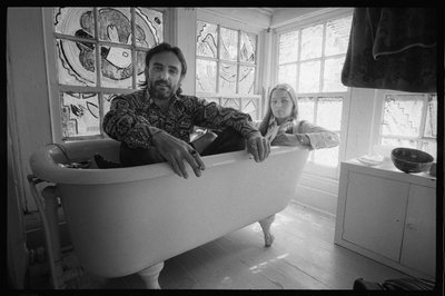 Dennis Hopper and Wife Michelle Phillips in a Bathtub in New Mexico by Orlando Suero