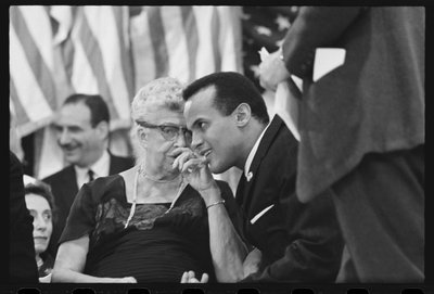 Eleanor Roosevelt with Harry Belafonte at an Election Rally by Orlando Suero