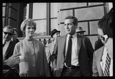 Julie Andrews and Paul Newman on the set of 