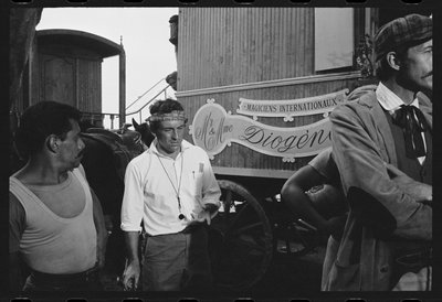 Louis Malle with crew on the set of 