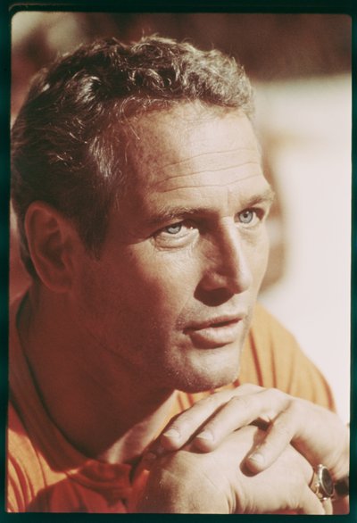 Paul Newman on the set of 