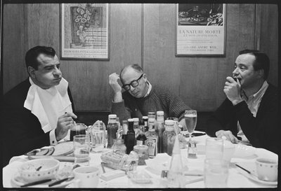 Walther Matthau, Billy Wilder and Jack Lemmon on the set of 