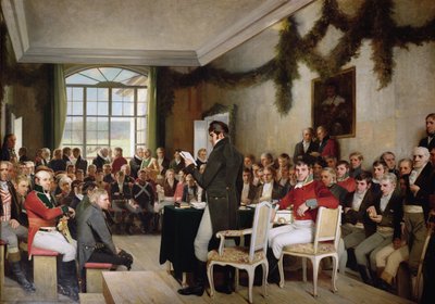The National Assembly at Eidsvoll passing the Norwegian Constitution in 1814 by Oscar Arnold Wergeland