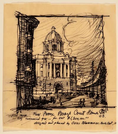 New Bronx County Courthouse by Oscar Bluemner