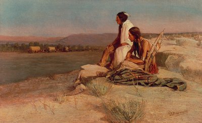 Watching the Wagon Train by Oscar Edward Berninghaus