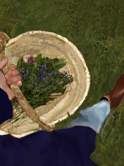 Basket of Wildflowers by Osheensgallery
