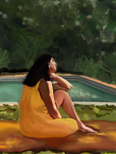 Yellow Dress Serenity by Osheensgallery