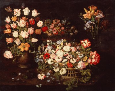 Four Vases with a Selection of Flowers by Osias the Elder Beert