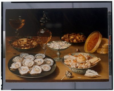 Still Life Of Oysters On A Pewter Plate by Osias the Elder Beert