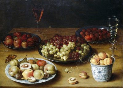 Still life with fruit and glasses by Osias the Elder Beert