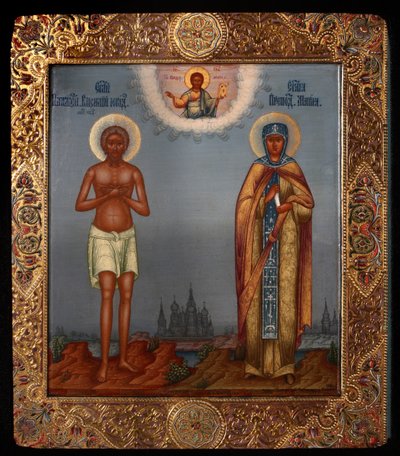 Basil the Blessed and Saint Mary of Egypt by Osip Semionovich Chirikov