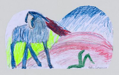 Blue Horse after Franz Marc by Oskar Ludwig