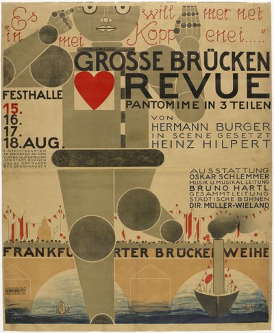 Poster for the Great Bridge Revue by Oskar Schlemmer