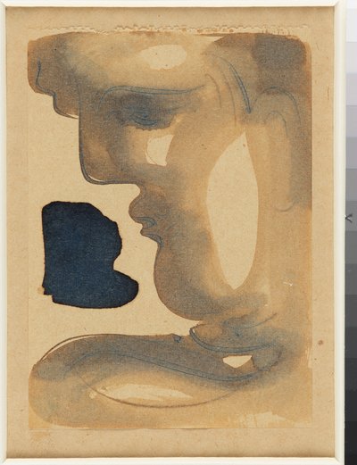 Illuminated Profile Head Tilted to the Left by Oskar Schlemmer