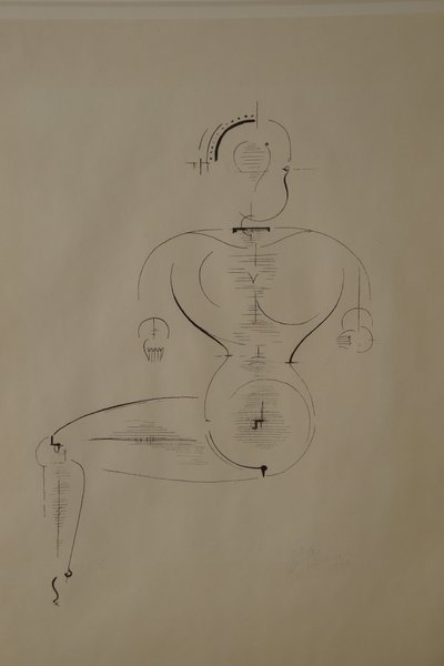 Figure from the Side: Figure H2 Seated by Oskar Schlemmer