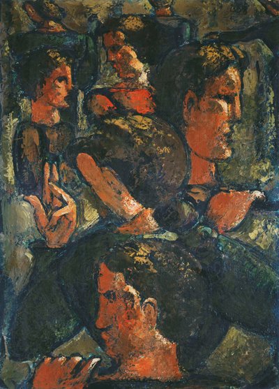 Group of Figures with Raised Hand by Oskar Schlemmer
