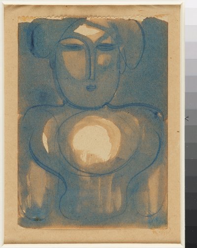 Half Figure with Light on Forehead and Chest by Oskar Schlemmer