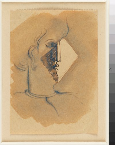 Profile Head to the Right with Light in Diamond Shape by Oskar Schlemmer
