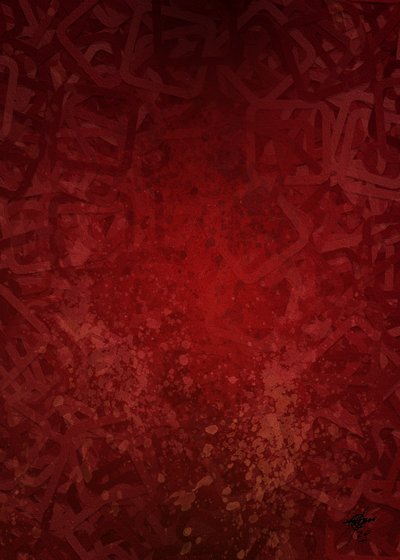 Deep Red Abstract Splatter by Osvaldo Russo