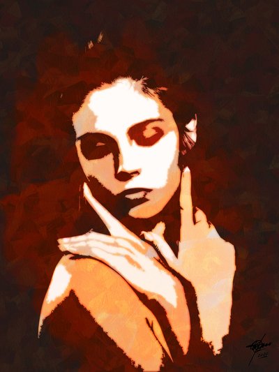 Moody Orange Woman by Osvaldo Russo
