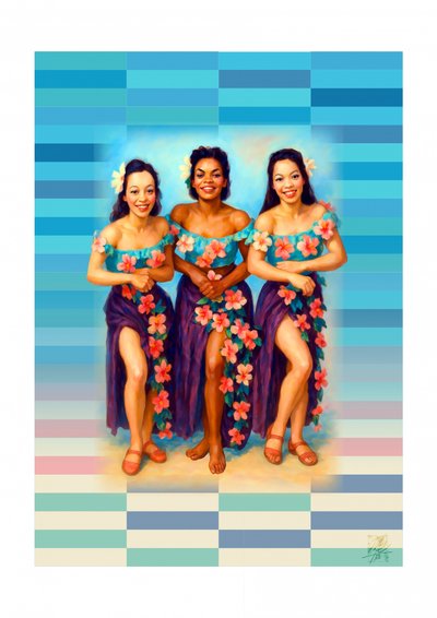 Smiling Hawaiian Dancers by Osvaldo Russo