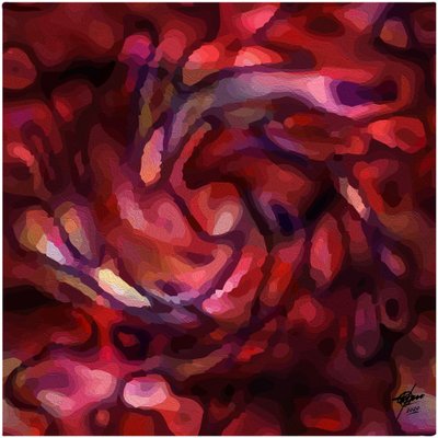 Vibrant Abstract Crimson Flow by Osvaldo Russo