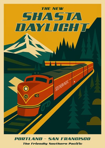 Vintage Mountain Train Journey by Osvaldo Russo