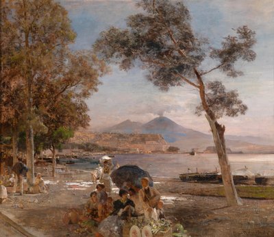 Evening Mood at the Bay of Naples by Oswald Achenbach