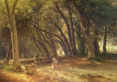 In the Garden of the Villa Borghese by Oswald Achenbach