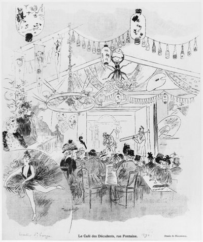 Cafe des Decadents, 16bis rue Fontaine, Paris, 1890 by Oswald Heidbrinck