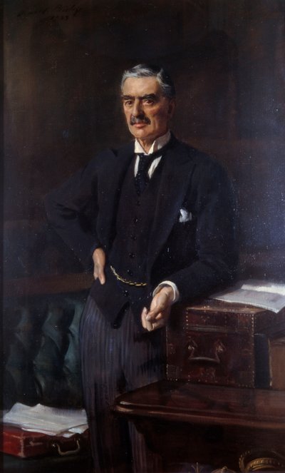 Portrait of Neville Chamberlain (1869-1940) by Oswald Hornby Joseph Birley