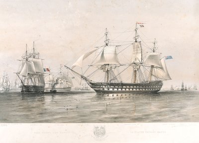The English and French Fleets in the Baltic by Oswald Walters (after) Brierly