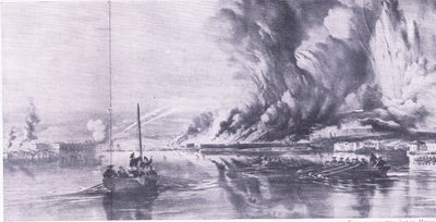 The fall of Sevastopol and the retreat of the Russians, 8 September 1855 by Oswald Walters Brierly