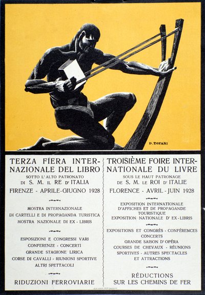 Advertising Poster for the Book Fair in Florence, April June 1928 by Oswaldo (after) Tofani
