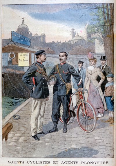 A cycle and water police officer, Paris, 1900 by Oswaldo Tofani