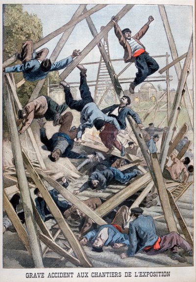 A Serious Accident on the Building Site for the Exposition Universelle, Paris, 1900, 1899 by Oswaldo Tofani