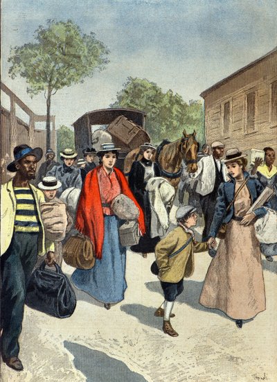 English Civilians Leaving the Town of Ladysmith under Boer Siege by Oswaldo Tofani