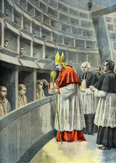 Monseigneur Richard Gives Confirmation to Young Prisoners at the Petite Roquette by Oswaldo Tofani
