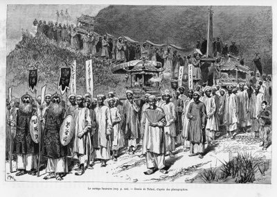 The funeral cortege. Engraving by Tofani, to illustrate the story 