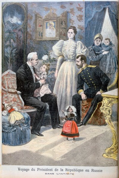 Tsar Nicholas II of Russia and Felix Faure, President of the French Republic, 1897 by Oswaldo Tofani