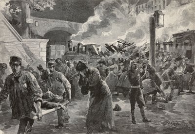Victims and rescuers at Saint-Mande train accident site, July 26 by Oswaldo Tofani