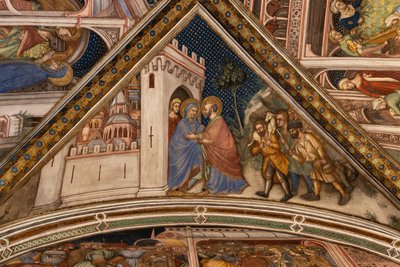 Detail: Anna and Joachim meeting at the golden door of Jerusalem by Ottaviano Nelli